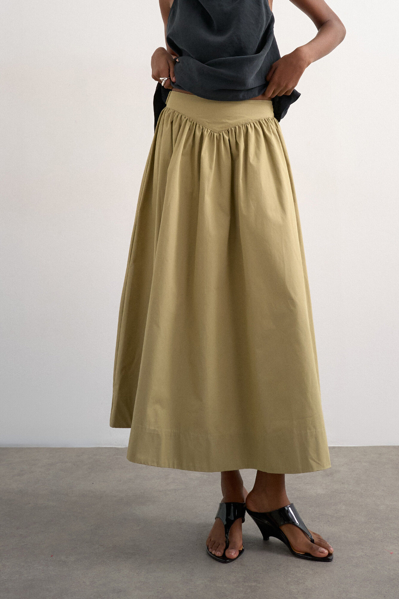 Topshop Falda larga detalle fruncido