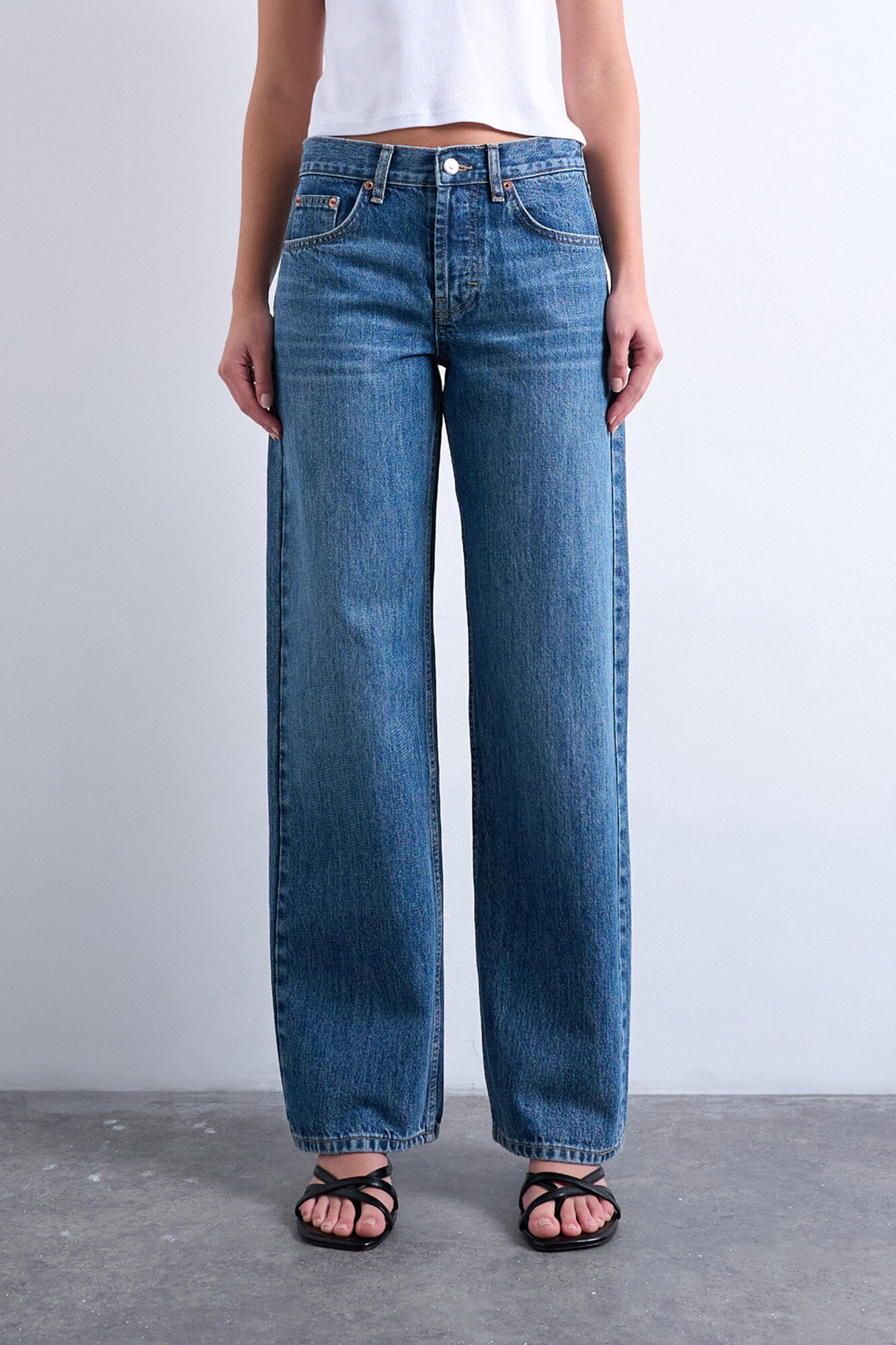 Topshop Jeans wide fit de tiro bajo