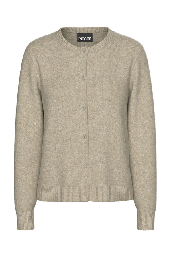 Pieces C&aacute;rdigan botones cuello redondo gris