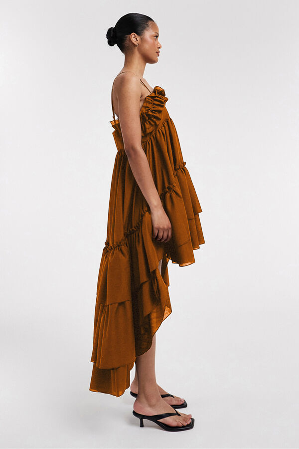 Topshop Vestido largo midi tirantes negro