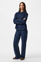 Pieces Jeans anchos tiro medio azul