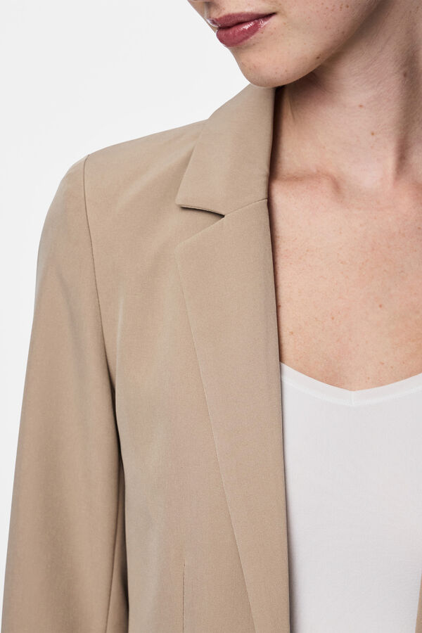 Pieces Blazer oversize sin botones beige