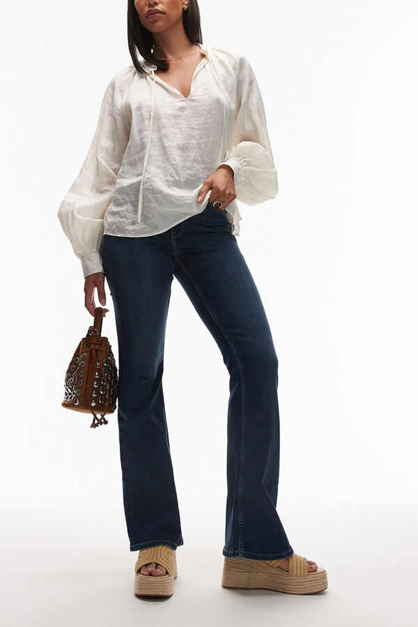 Topshop Jeans flare de tiro alto azul