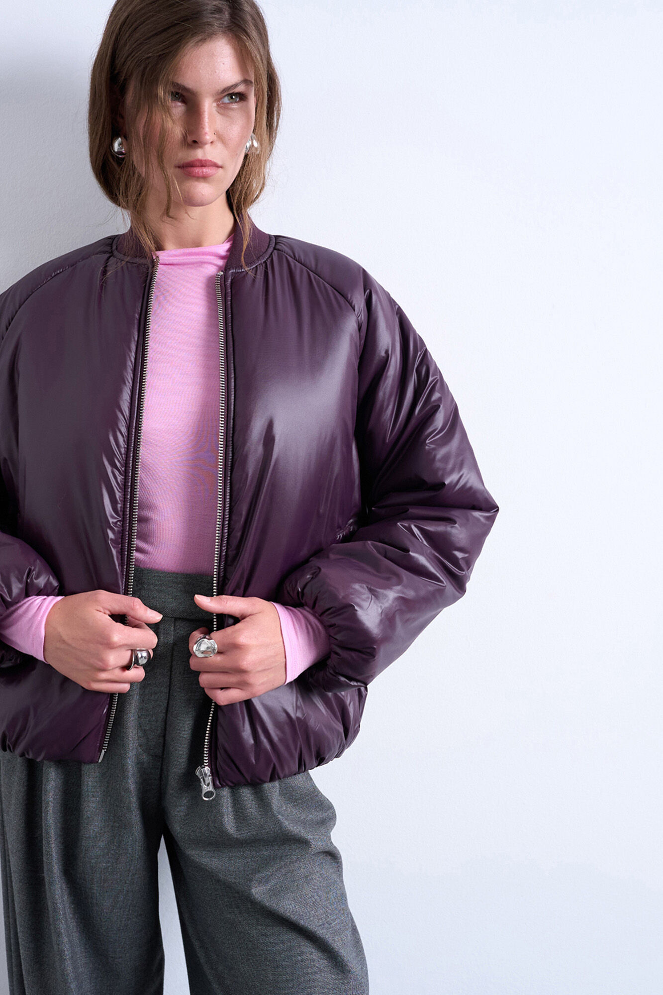 Topshop Chaqueta corta de nylon