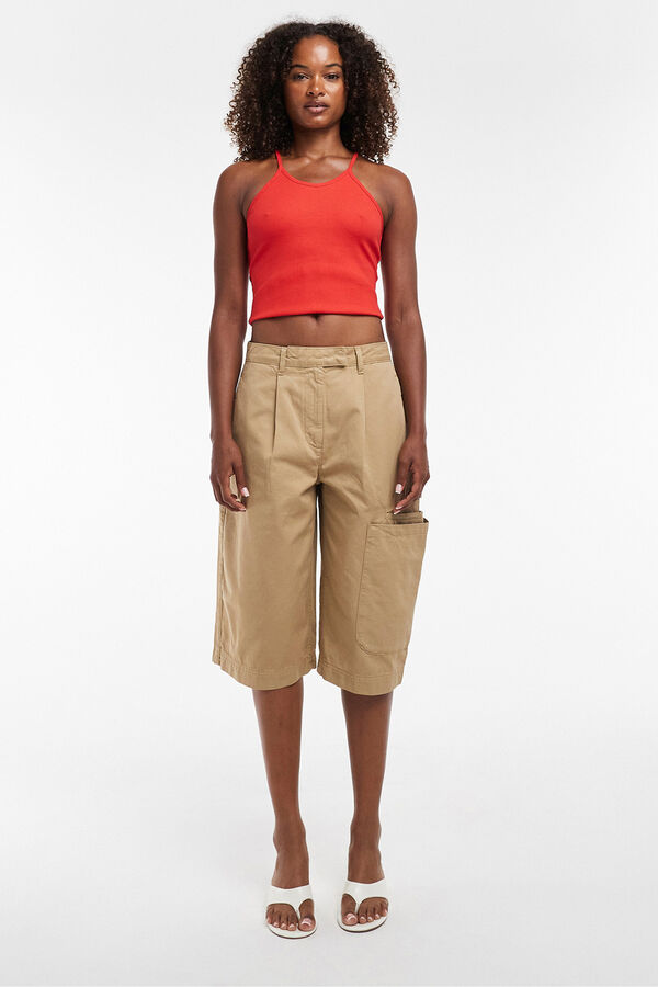 Topshop Bermudas cargo marr&oacute;n