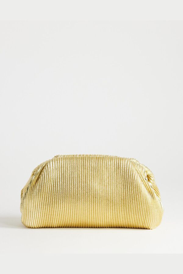Topshop Bolso clutch acanalado marr&oacute;n