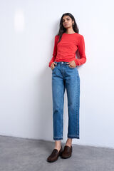 Topshop Jeans straight fit cropped. azul