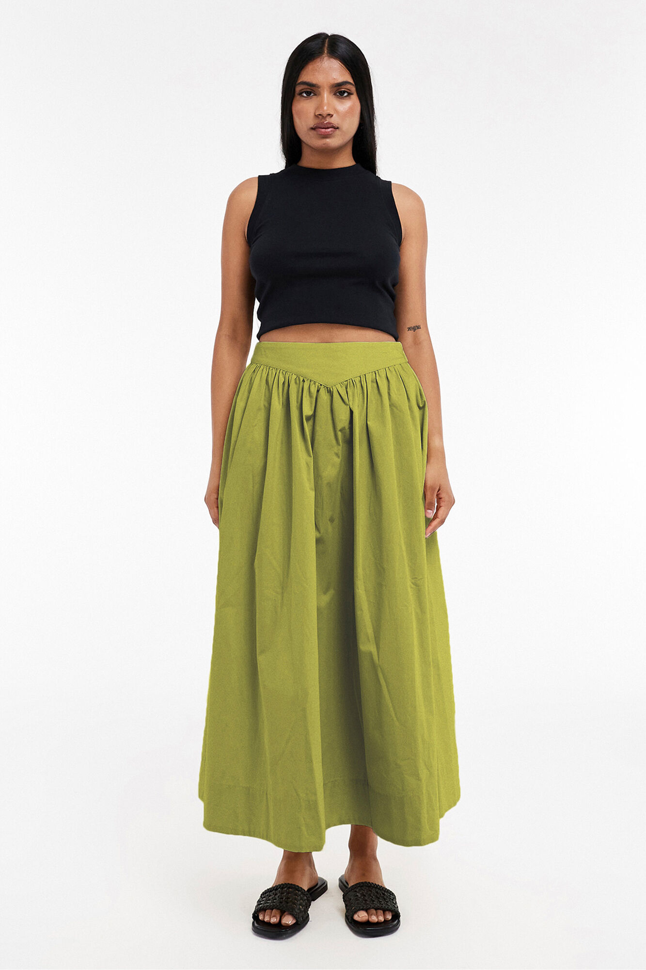 Topshop Falda larga detalle fruncido