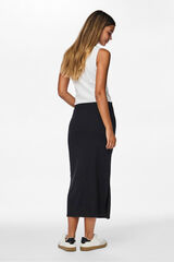 Pieces Falda midi negro