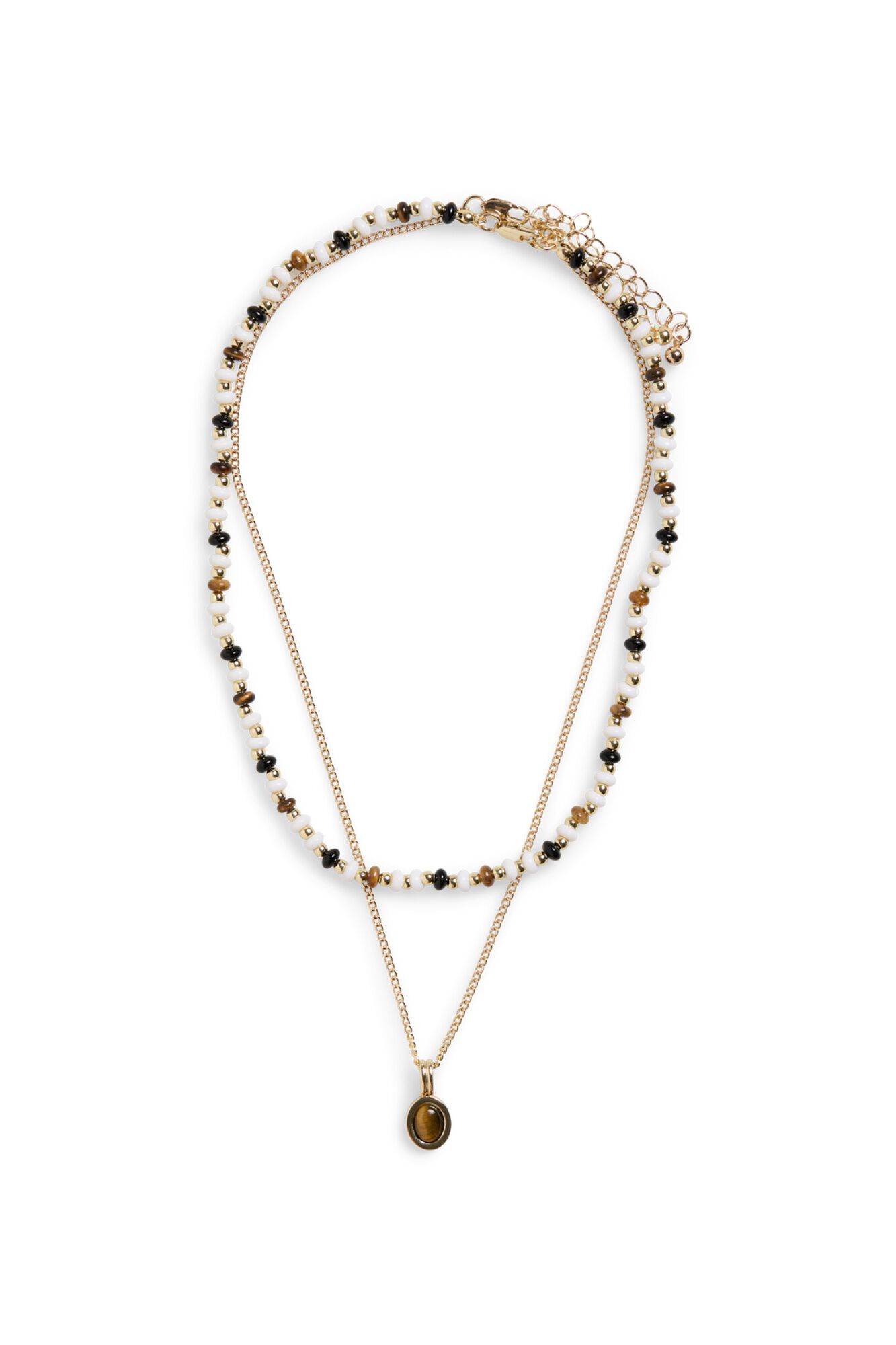 Pieces Pack de 2 collares dorados con cuentas de colores