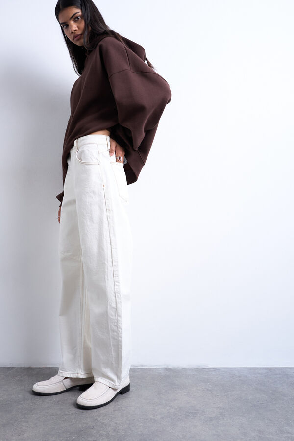 Topshop Jeans barrel fit blanco