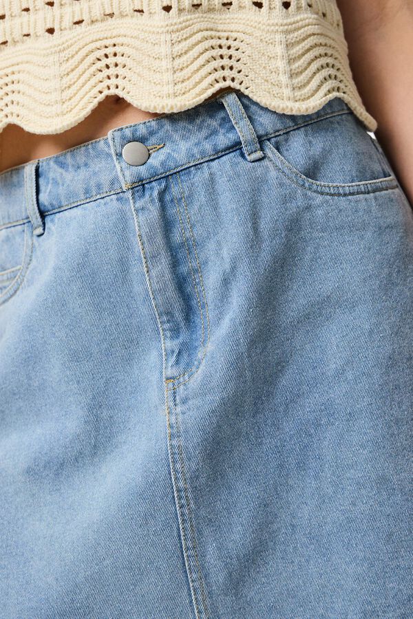 Pieces Falda corta vaquera azul