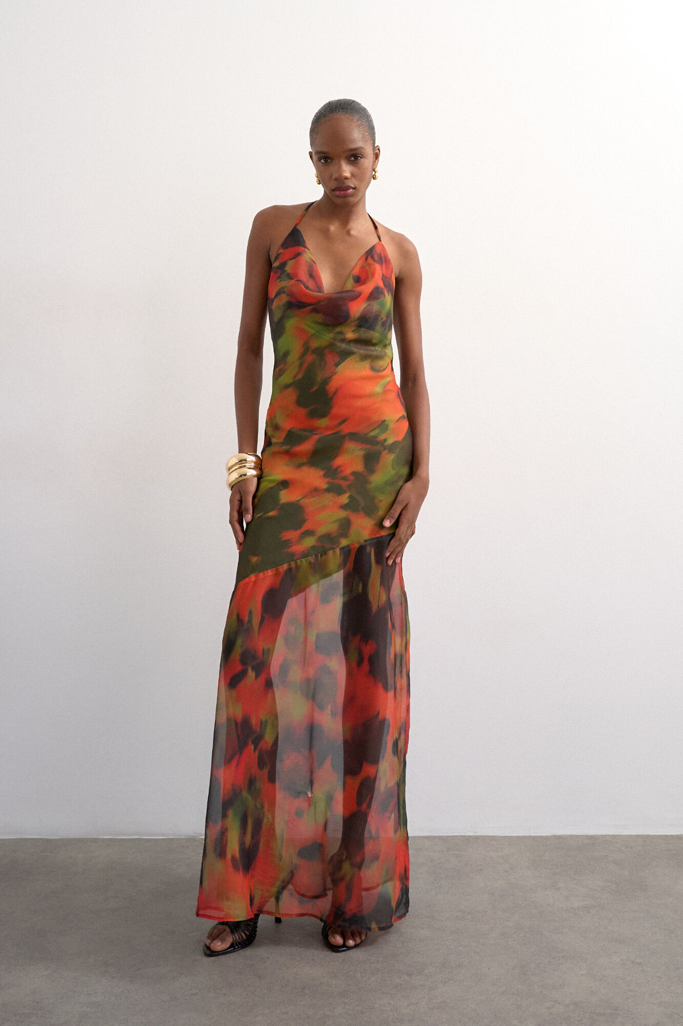 Topshop Vestido largo estampado