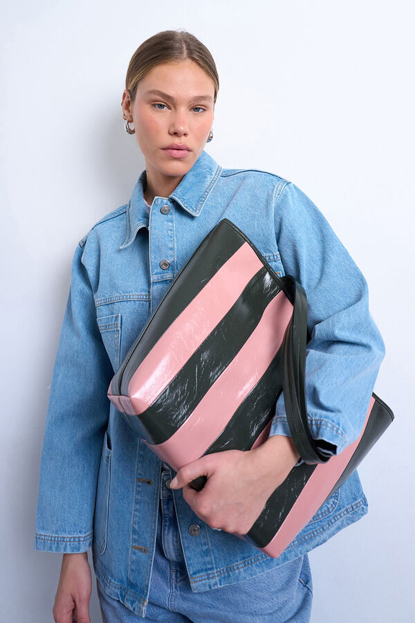 Topshop Bolso shopper rayas rosa