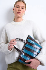 Topshop Bolso de hombro rayas azul