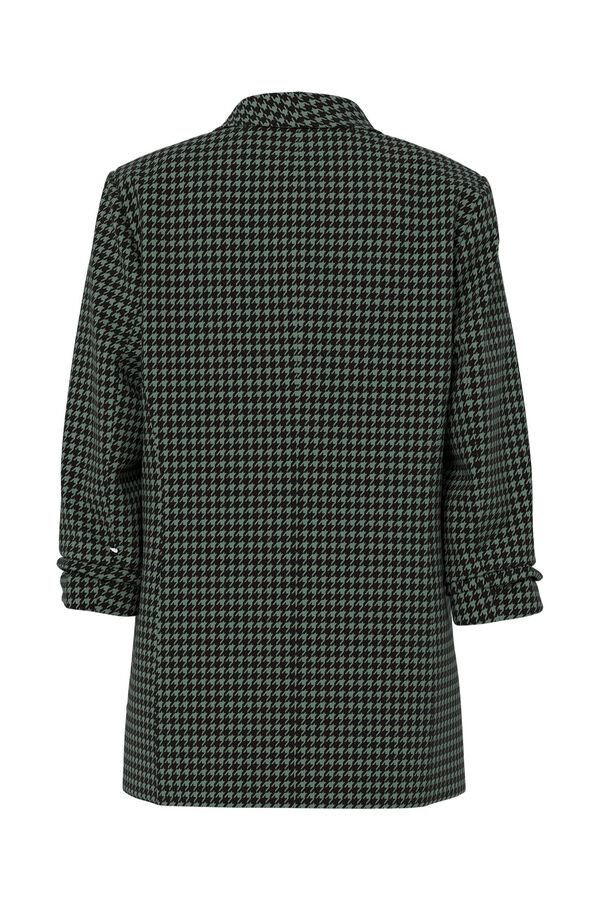 Pieces Blazer estampada con manga tres cuartos verde