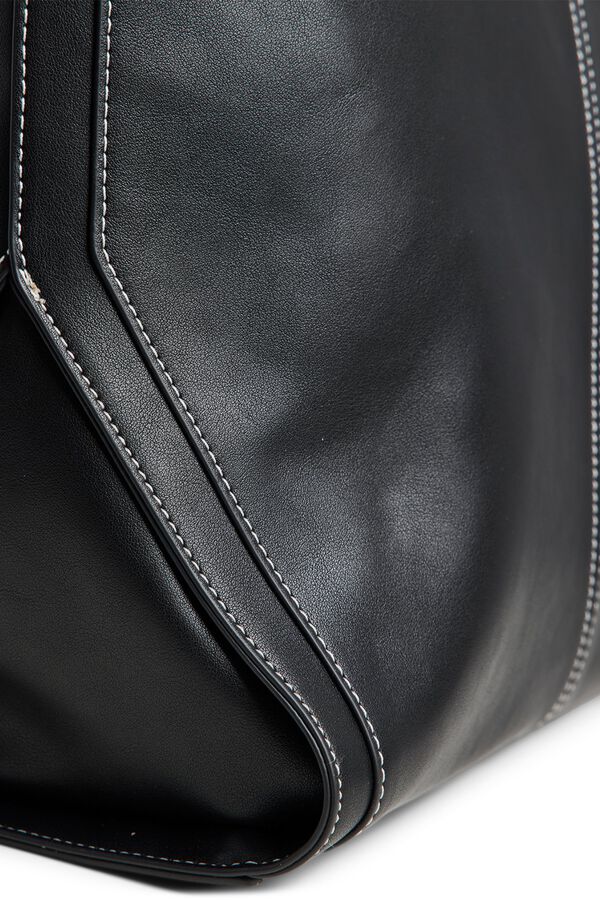 Pieces Bolso shopper efecto piel negro