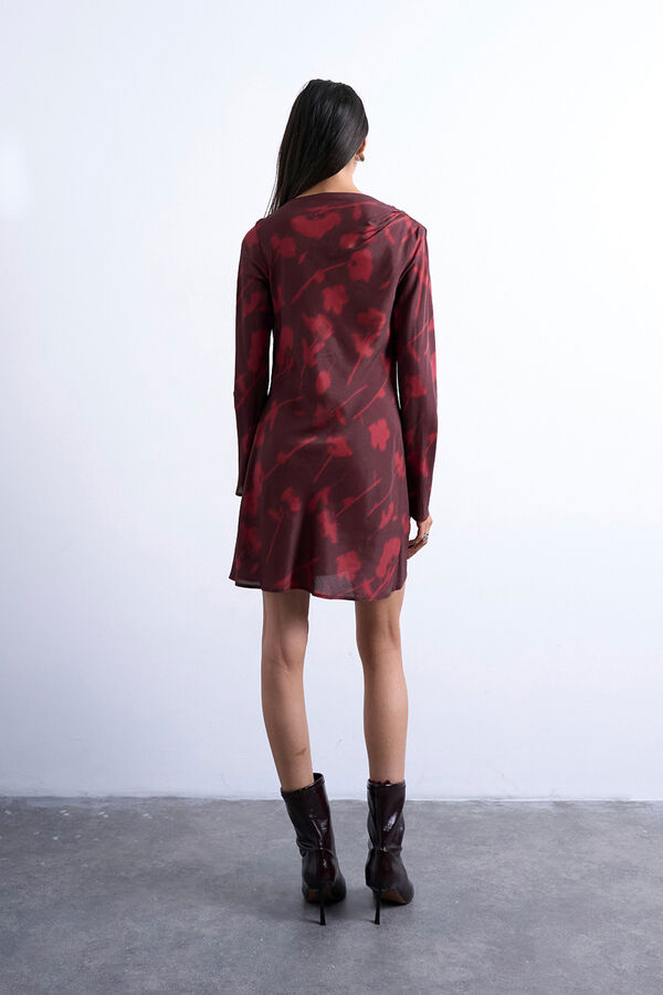 Topshop Vestido mini de viscosa de manga larga morado/lila