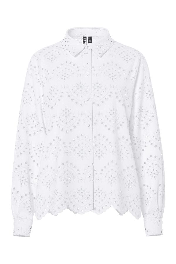Pieces Camisa troquelada blanco