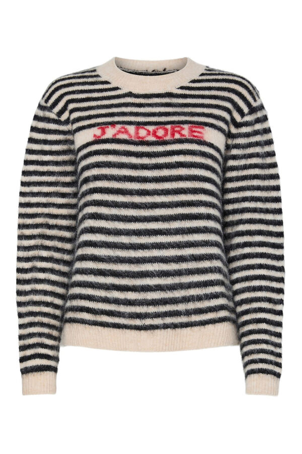 Pieces Jersey rayas contraste print jadore gris