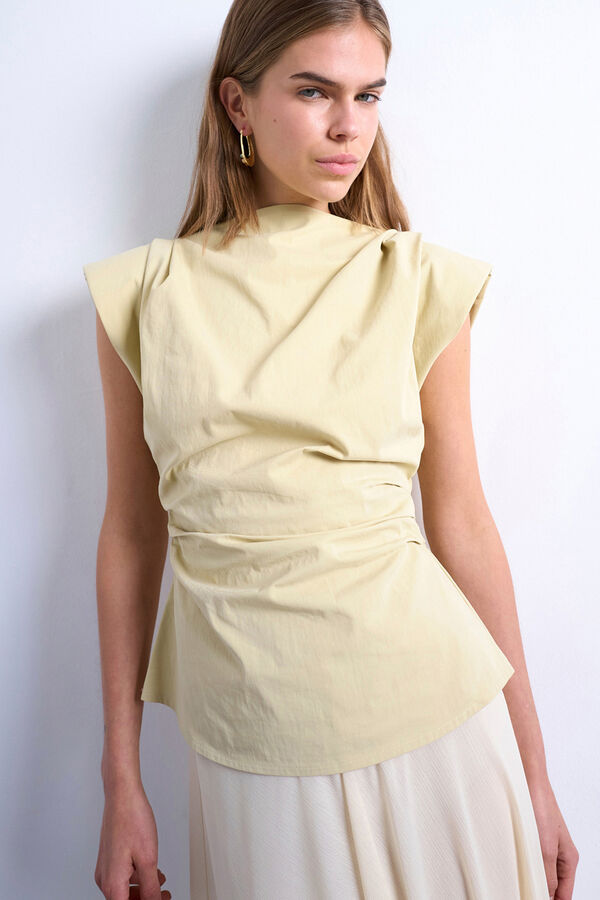 Topshop Top sin mangas estructurado marr&oacute;n