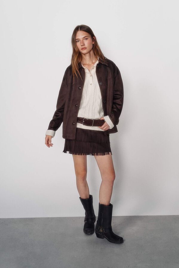 High Spirits Falda Velvet marrón