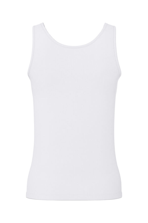 Pieces Tank top b&aacute;sico blanco
