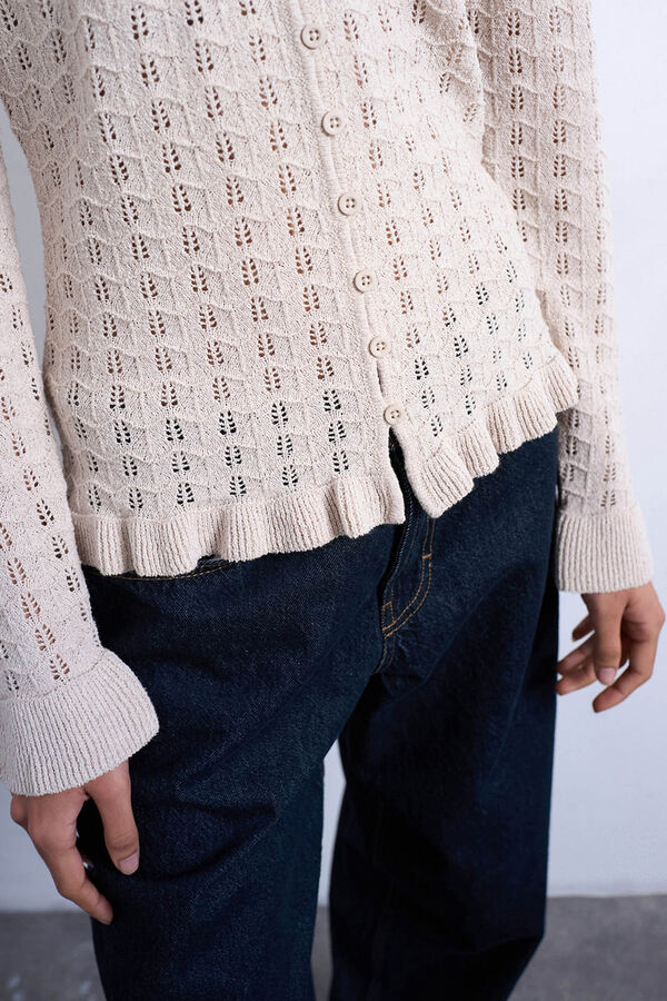 Topshop Cardigan de punto manga larga gris