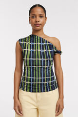 Topshop Top estampado asim&eacute;trico verde