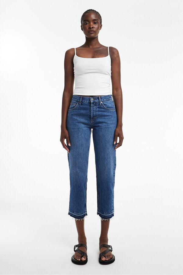 Topshop Jeans straight fit cropped. azul