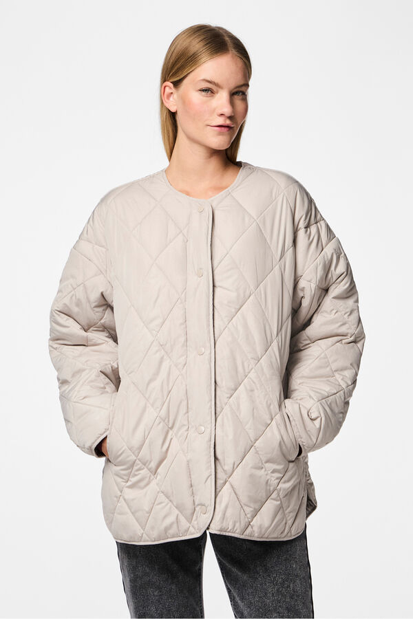 Pieces Chaqueta quilted botones gris