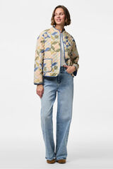 Pieces Chaqueta quilted patchwork gris