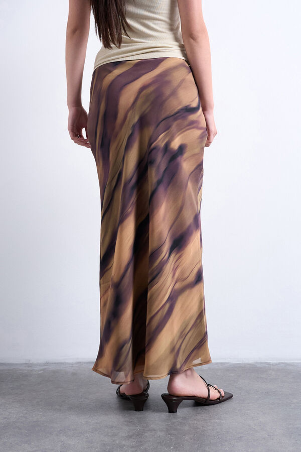 Topshop Falda midi marr&oacute;n