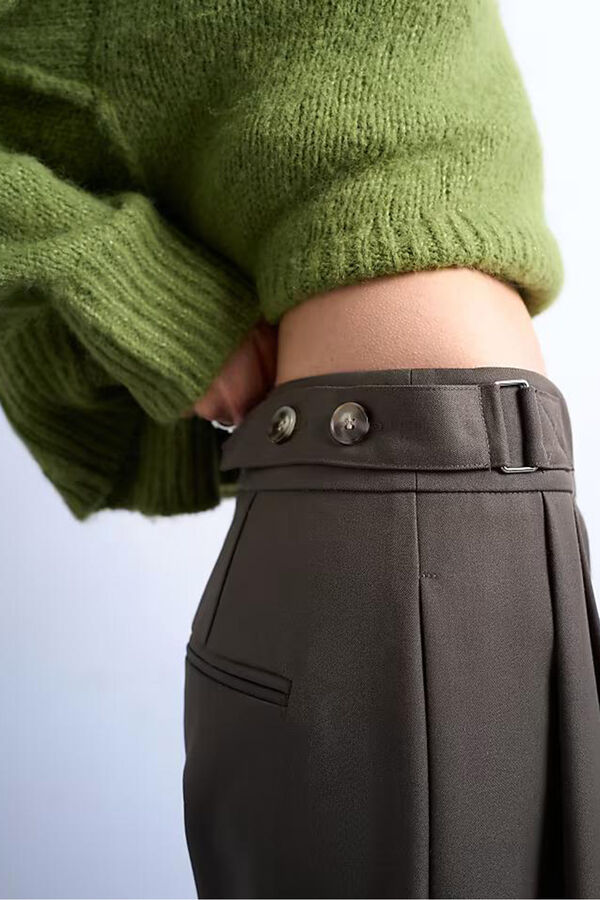 Topshop Pantalones holgados de pierna ancha verde