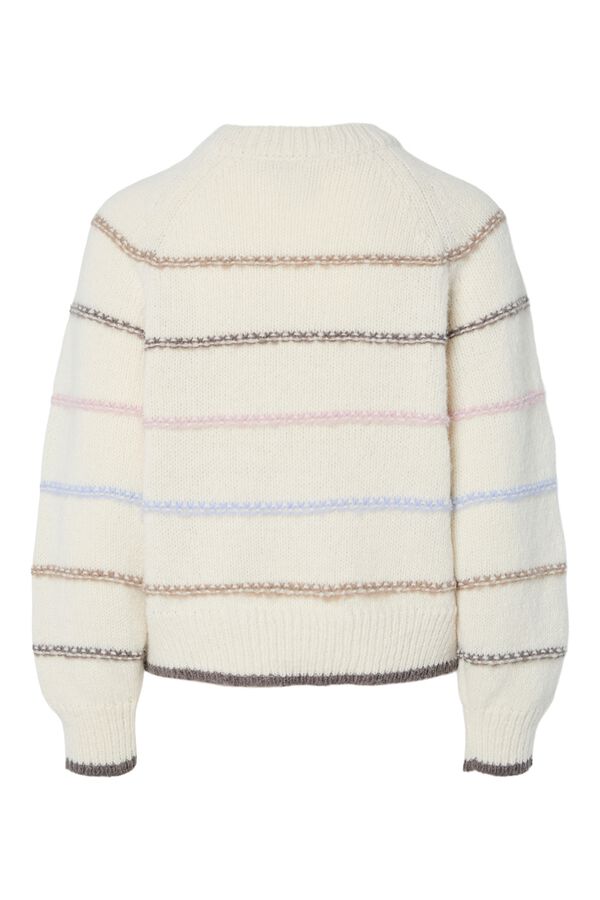 Pieces Jersey de punto cuello redondo gris