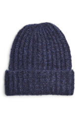 Pieces Gorro punto textura dobladillo azul