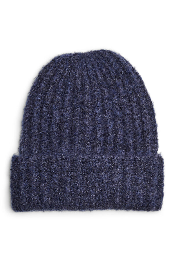 Pieces Gorro punto textura dobladillo azul