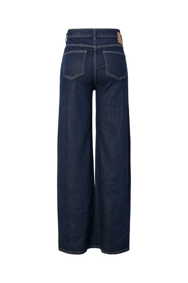 Pieces Jeans anchos tiro medio azul