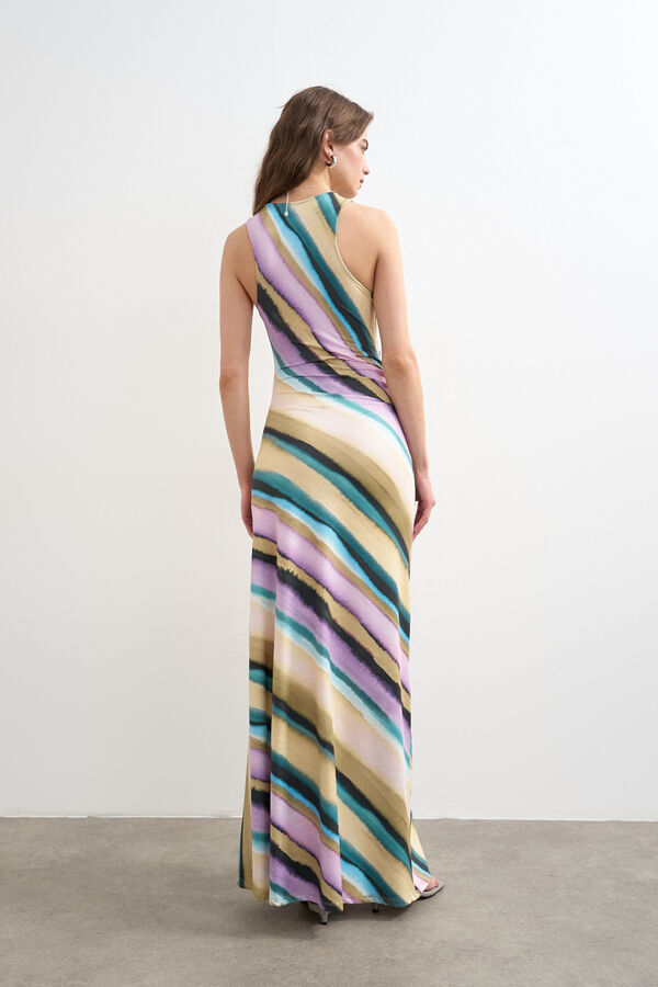 Topshop Vestido largo estampado morado/lila