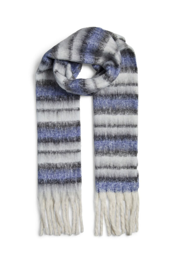 Pieces Bufanda rayas flecos azul