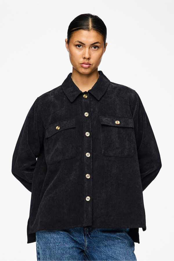 Pieces Camisa de pana negro