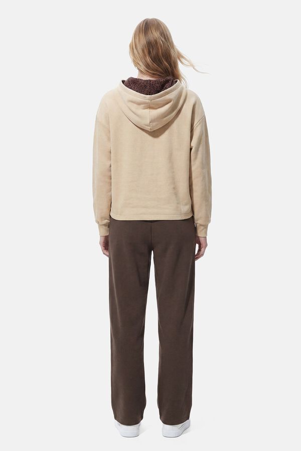 Pieces Sudadera con capucha estampada beige