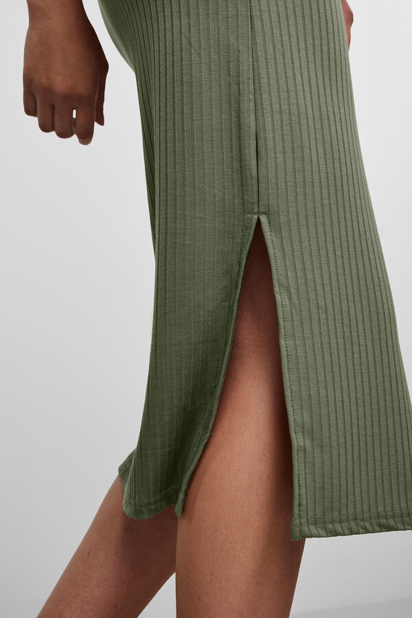 Pieces Falda midi verde