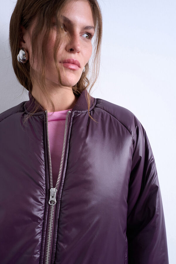 Topshop Chaqueta corta de nylon morado/lila