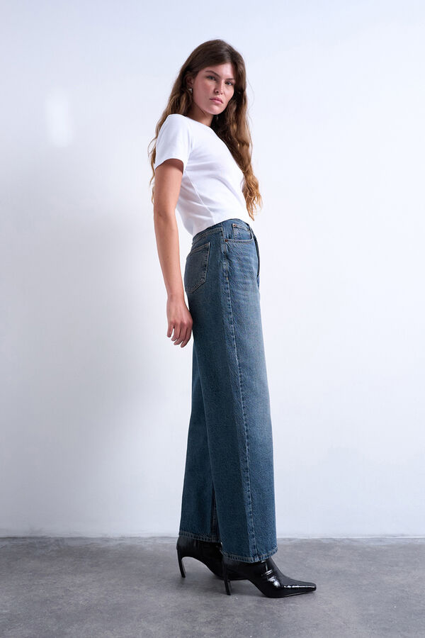 Topshop Jeans de tiro medio azul