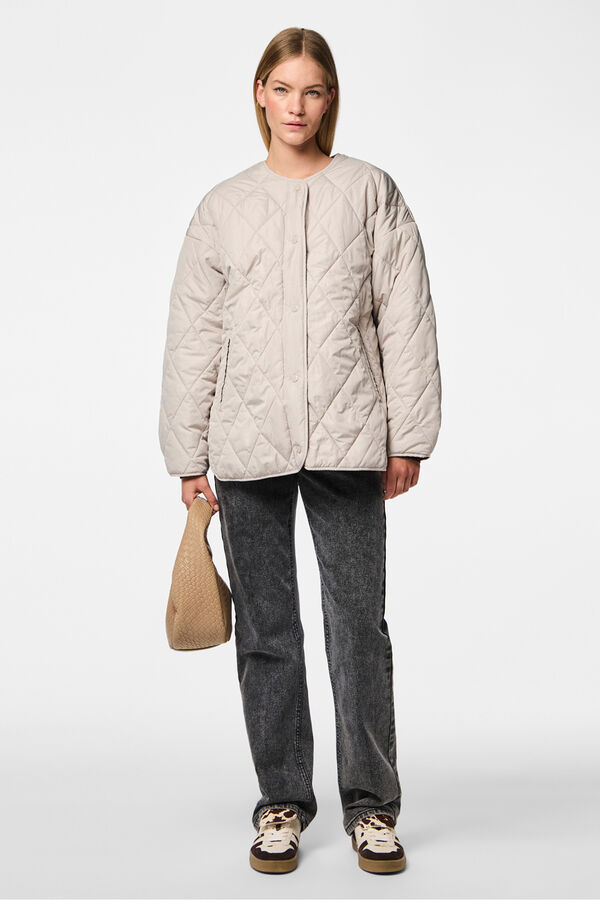 Pieces Chaqueta quilted botones gris