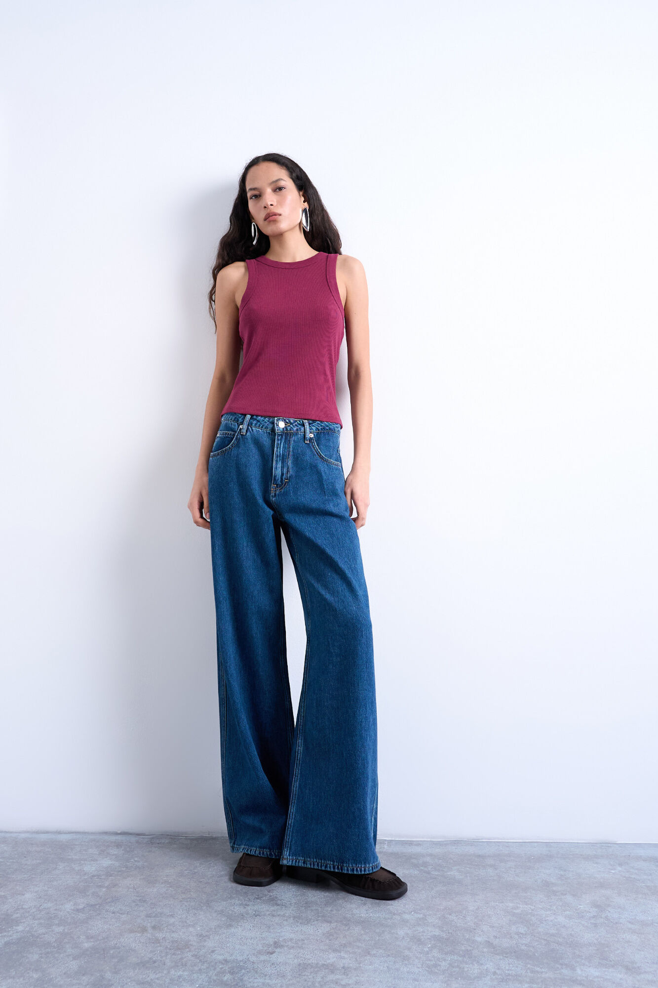 Topshop Top cuello redondo