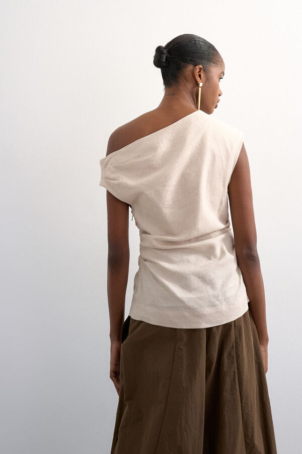 Topshop Blusa asim&eacute;trica rosa