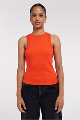 Topshop Top cuello redondo naranja