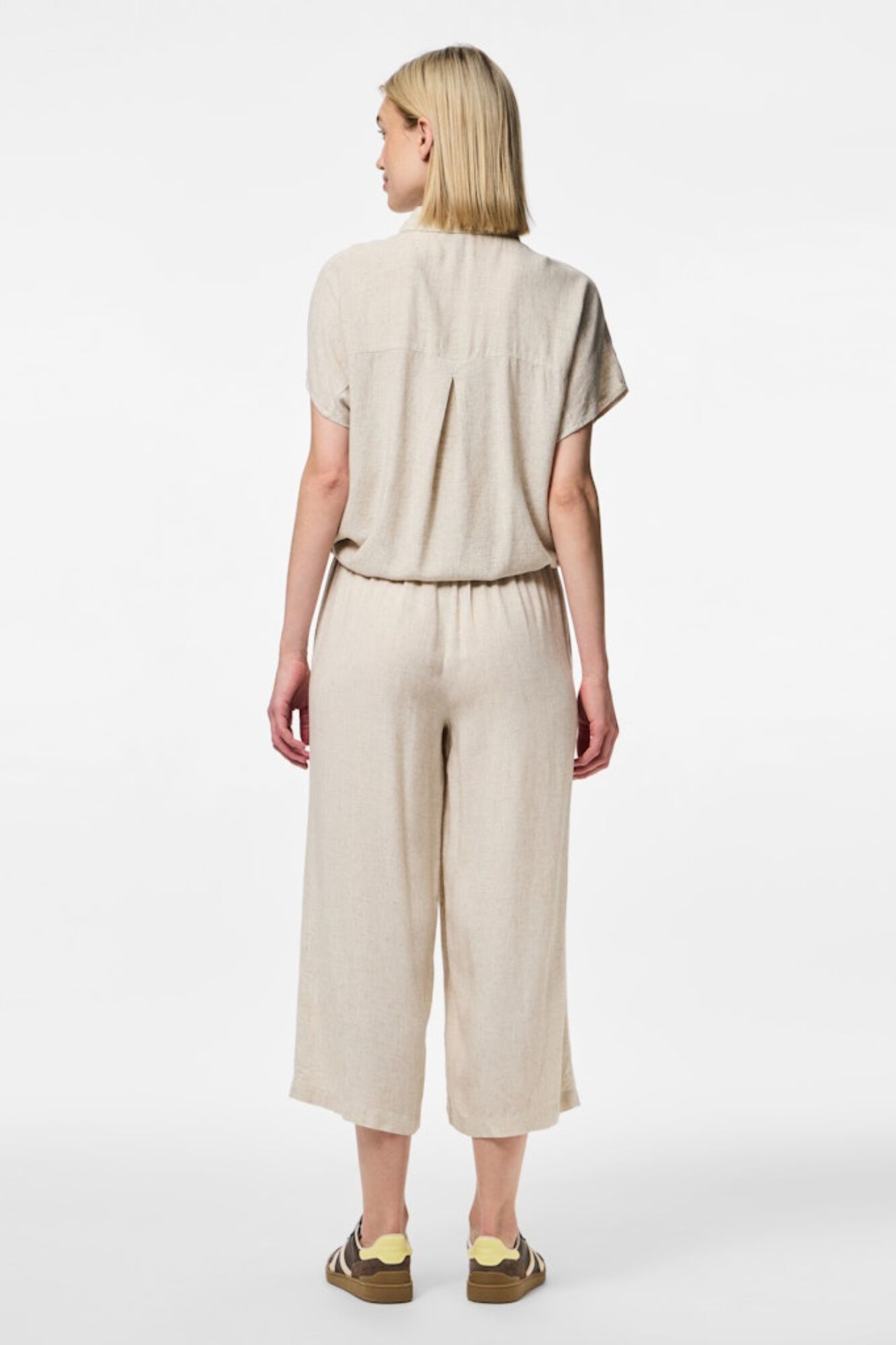 Pieces Pantal&oacute;n culotte de lino con cintura el&aacute;stica